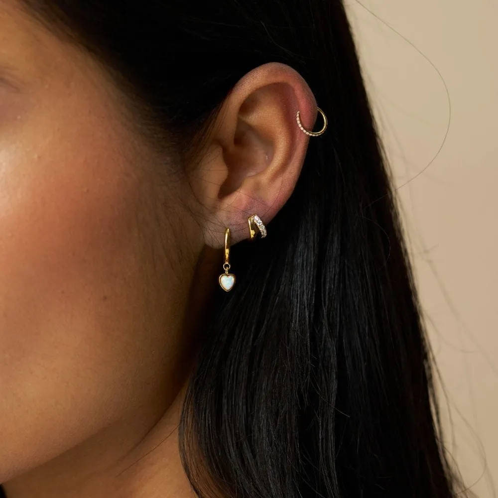 Orelia Mini Pavé Illusion micro huggie hoop øreringe