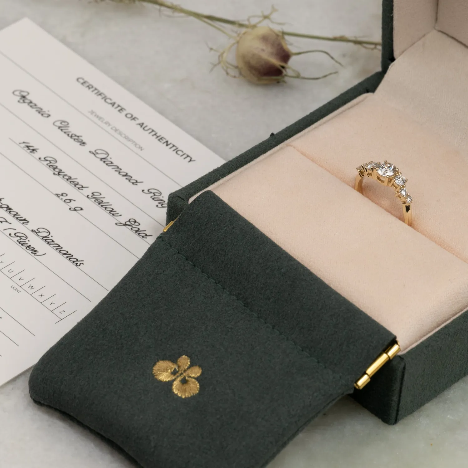 Sisi Copenhagen Organic Cluster diamantring 0,9 ct guld 14 kt