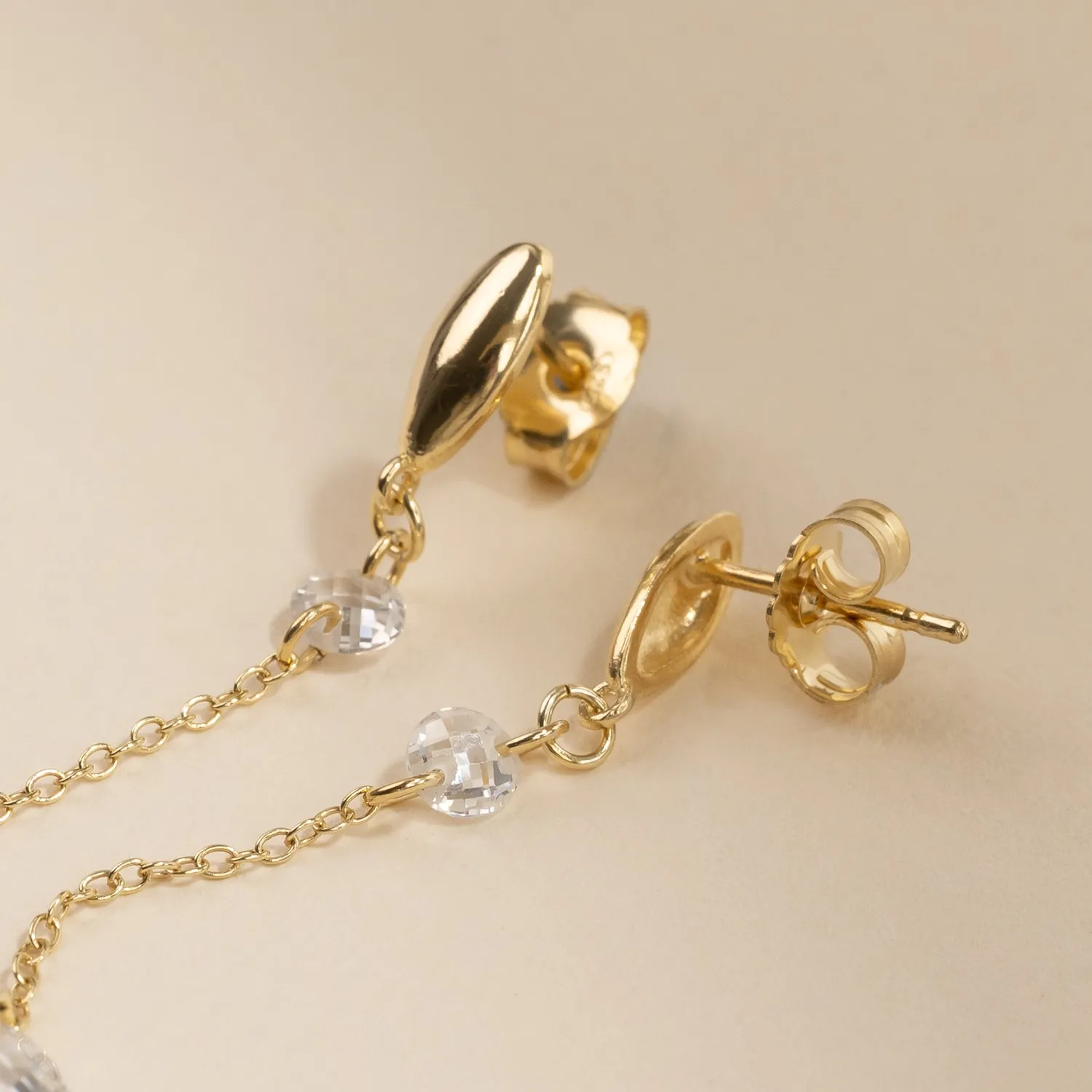 Sisi Copenhagen Lyra Crystal Golden Drop øreringe forgyldt zirkonia