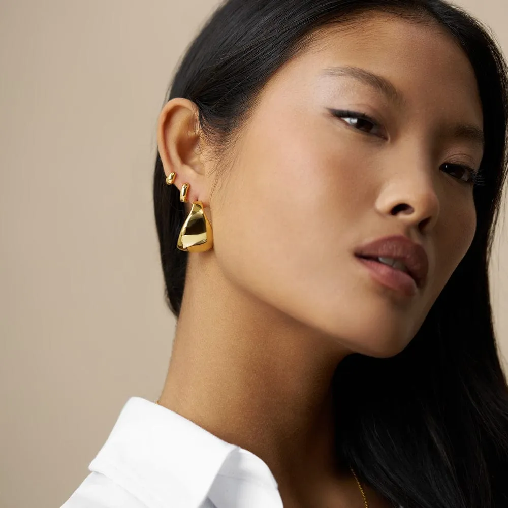 Orelia Statement Taper Metal Hoop øreringe guld