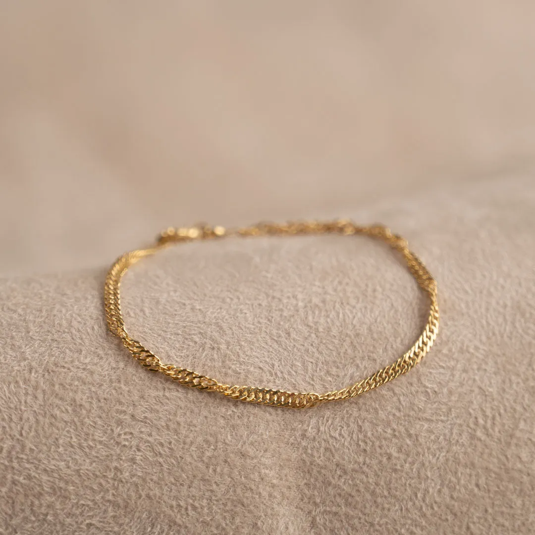 Sisi Copenhagen Leonora smykkesæt forgyldt halskæde+armbånd
