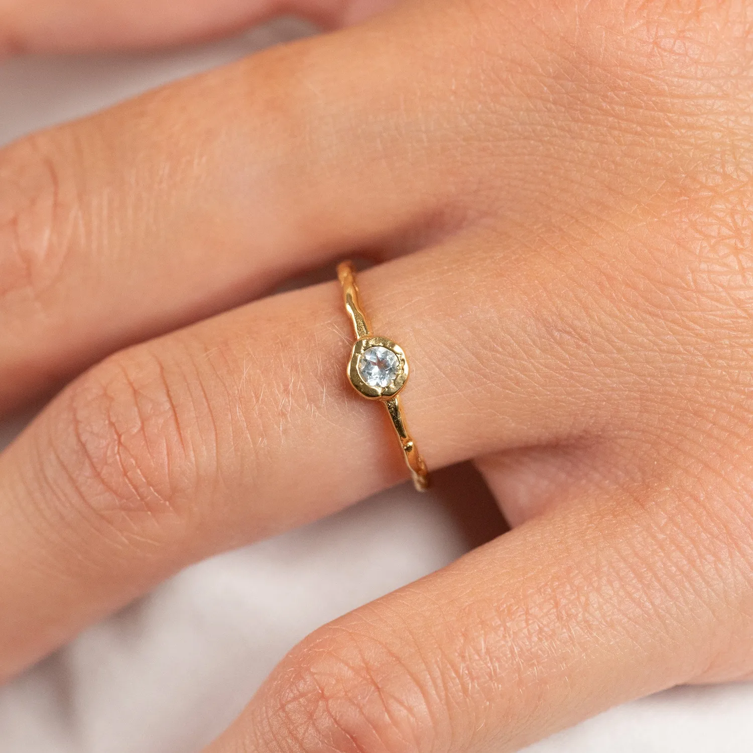 Sisi Copenhagen Selene ring forgyldt blå topas