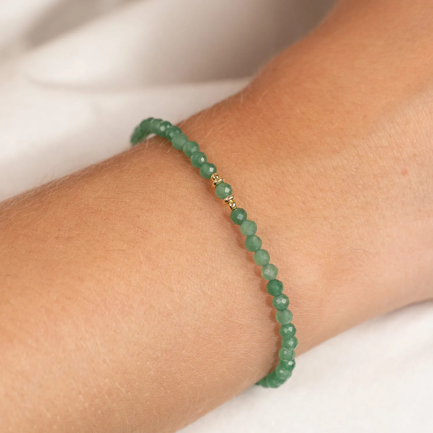 Sisi Copenhagen Alina Green Aventurine armbånd forgyldt grøn