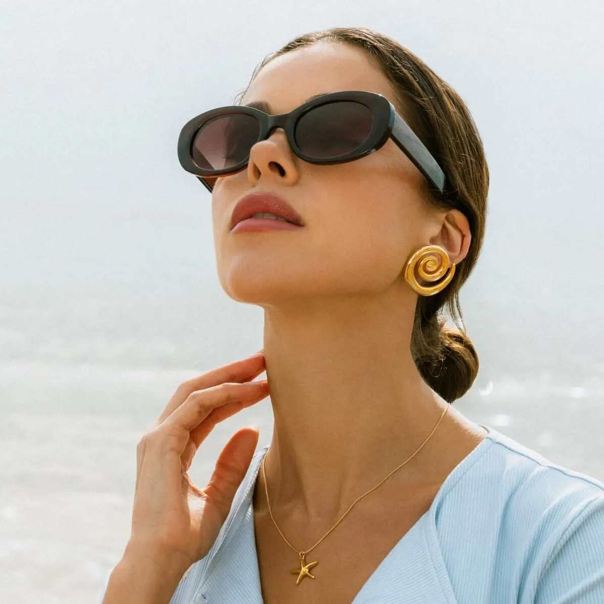 Orelia Statement Spiral Stud øreringe guld