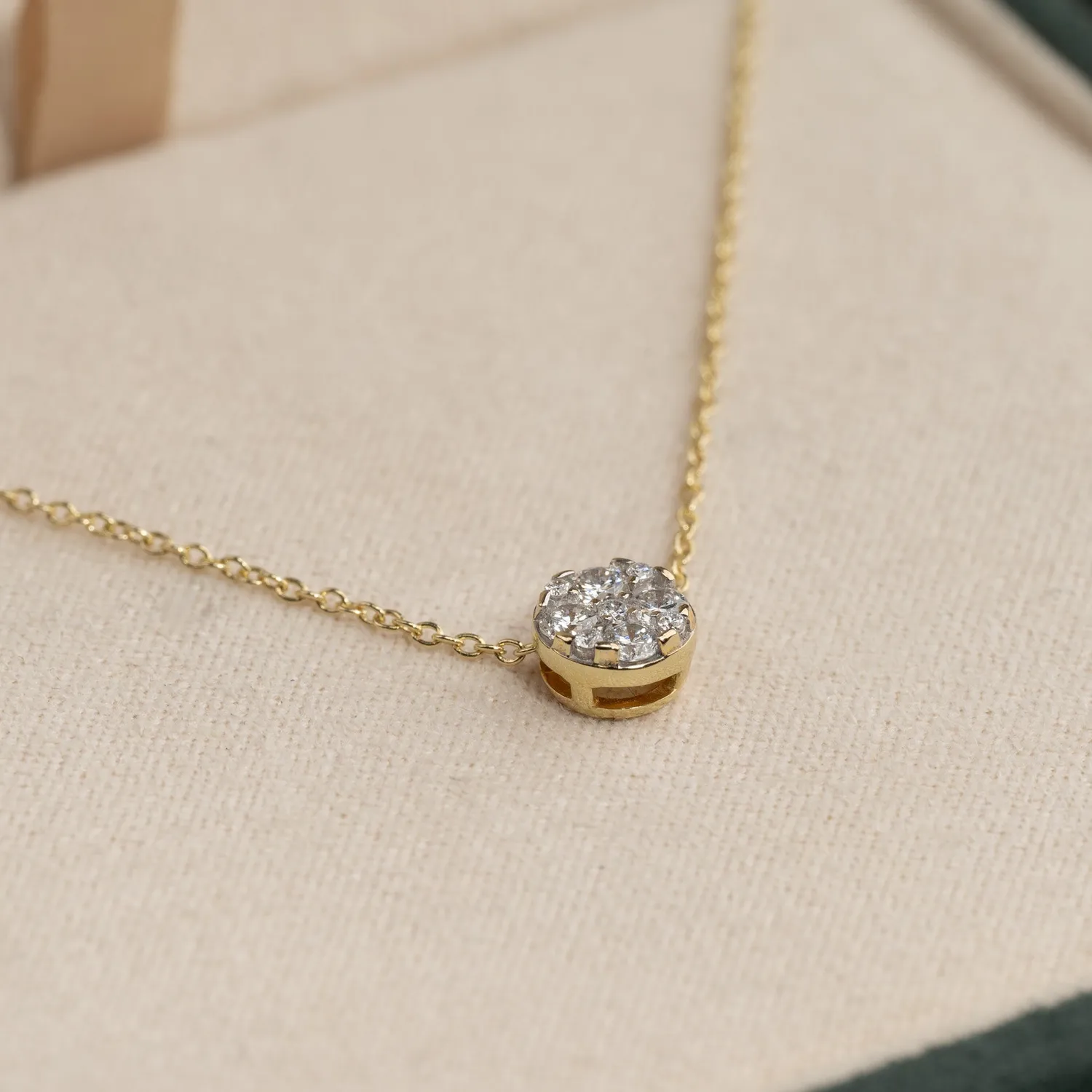 Sisi Copenhagen Round Pave diamantvedhæng 0,2 ct guld