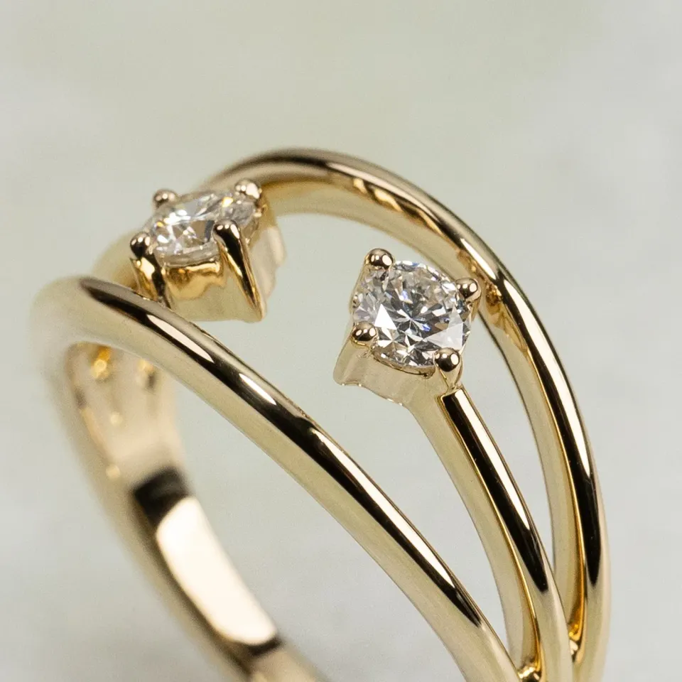 Sisi Copenhagen 2-Stone diamantring 0,35 ct 14 kt guld