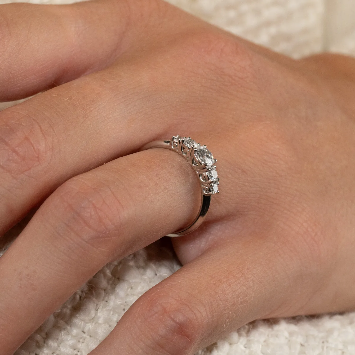 Sisi Copenhagen Five-Stone Trellis ring hvidguld 0,5 ct
