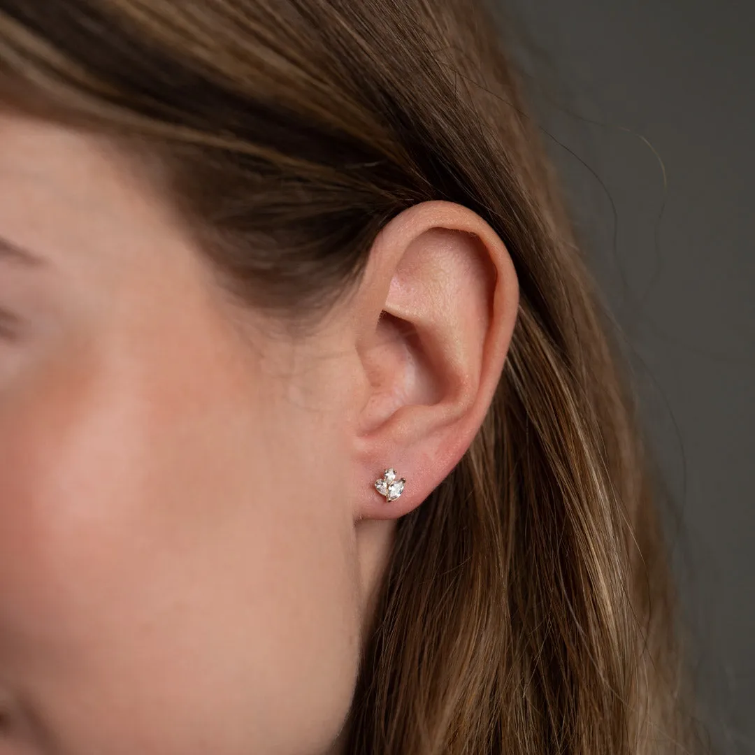 Sisi Copenhagen Carrie Crystal guld ørestikker par zirkonia