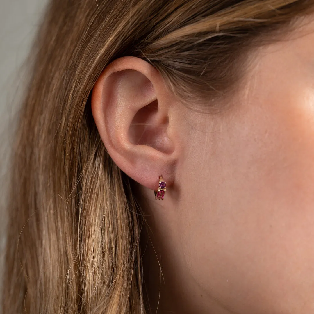 Sisi Copenhagen Gemina huggies 9kt guld pink 12mm