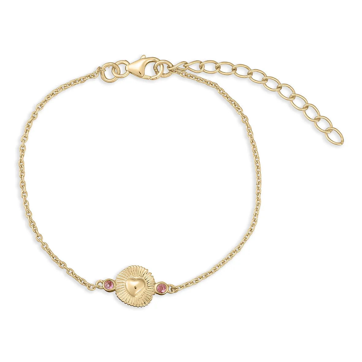 Bykjaergaard Open Heart armbånd forgyldt pink turmalin