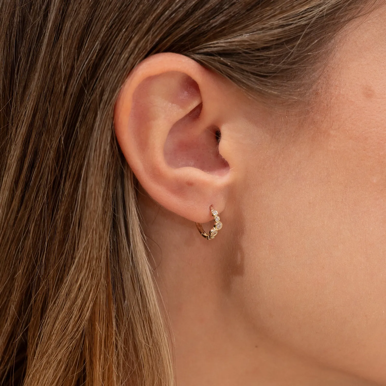 Sisi Copenhagen Mille Crystal creoler guld 13 mm