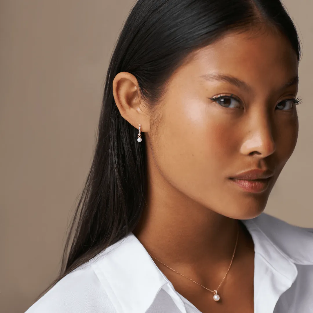 Orelia LUXE Pearl Huggie Hoop øreringe guld