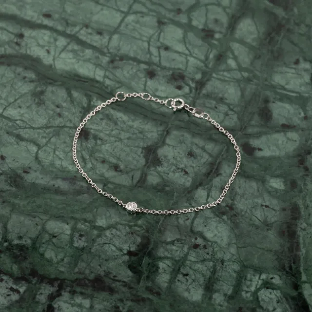 Sisi Copenhagen Solitaire bezel armbånd hvidguld 0,08 ct