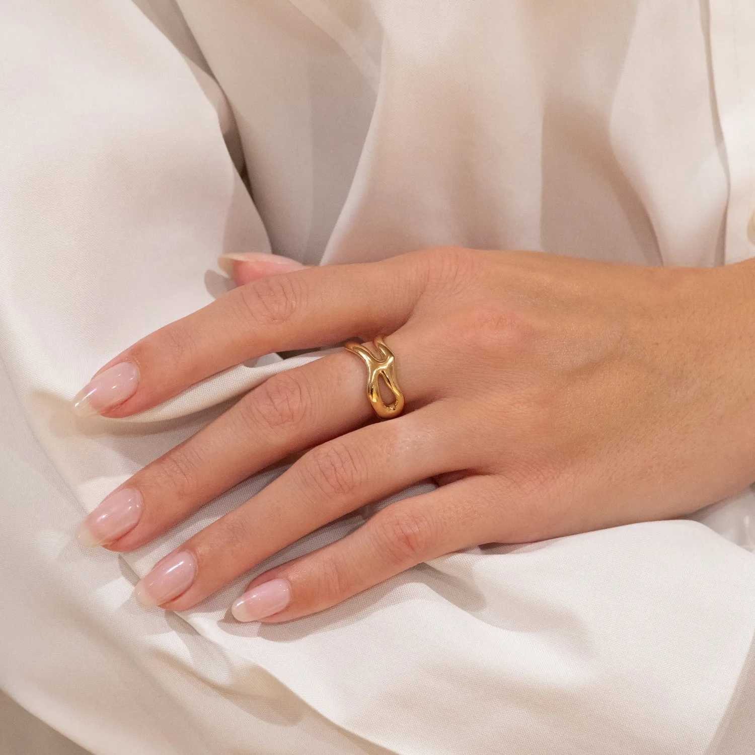 Sisi Copenhagen Astra ring forgyldt organisk str. 48