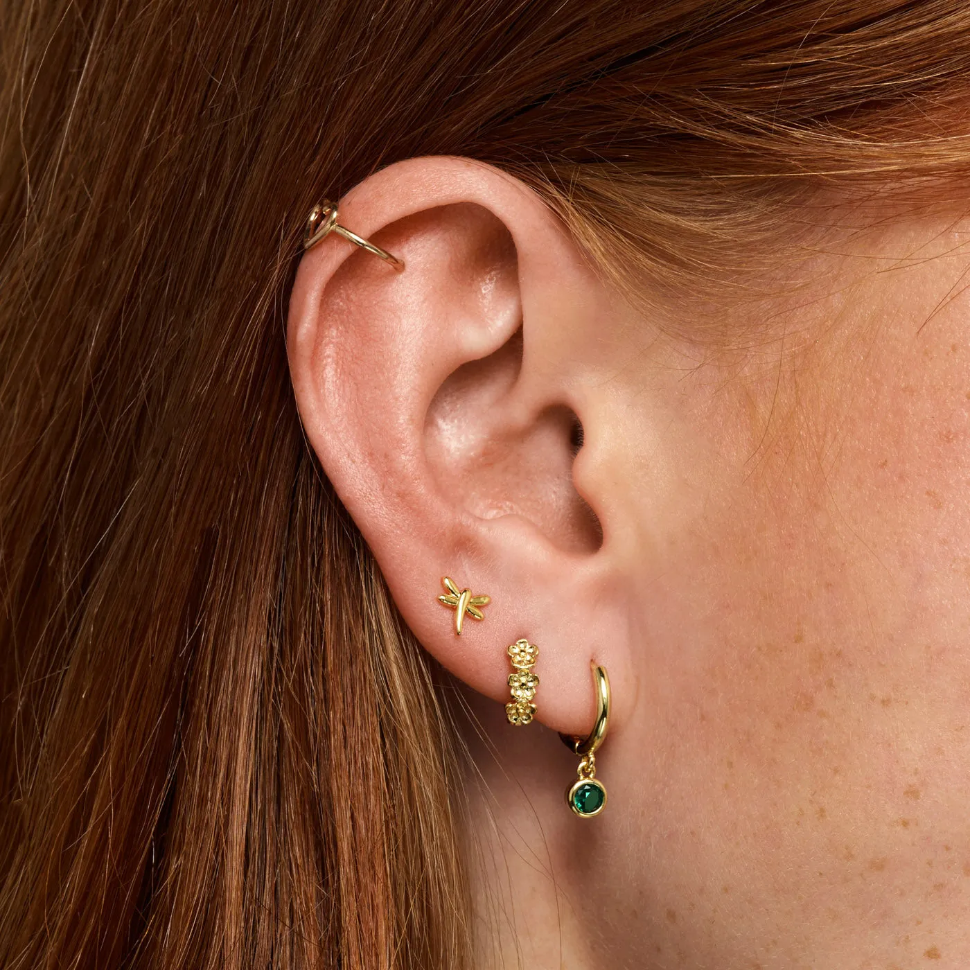TIMI OF SWEDEN Noya dragonfly stud øreringe guld mini