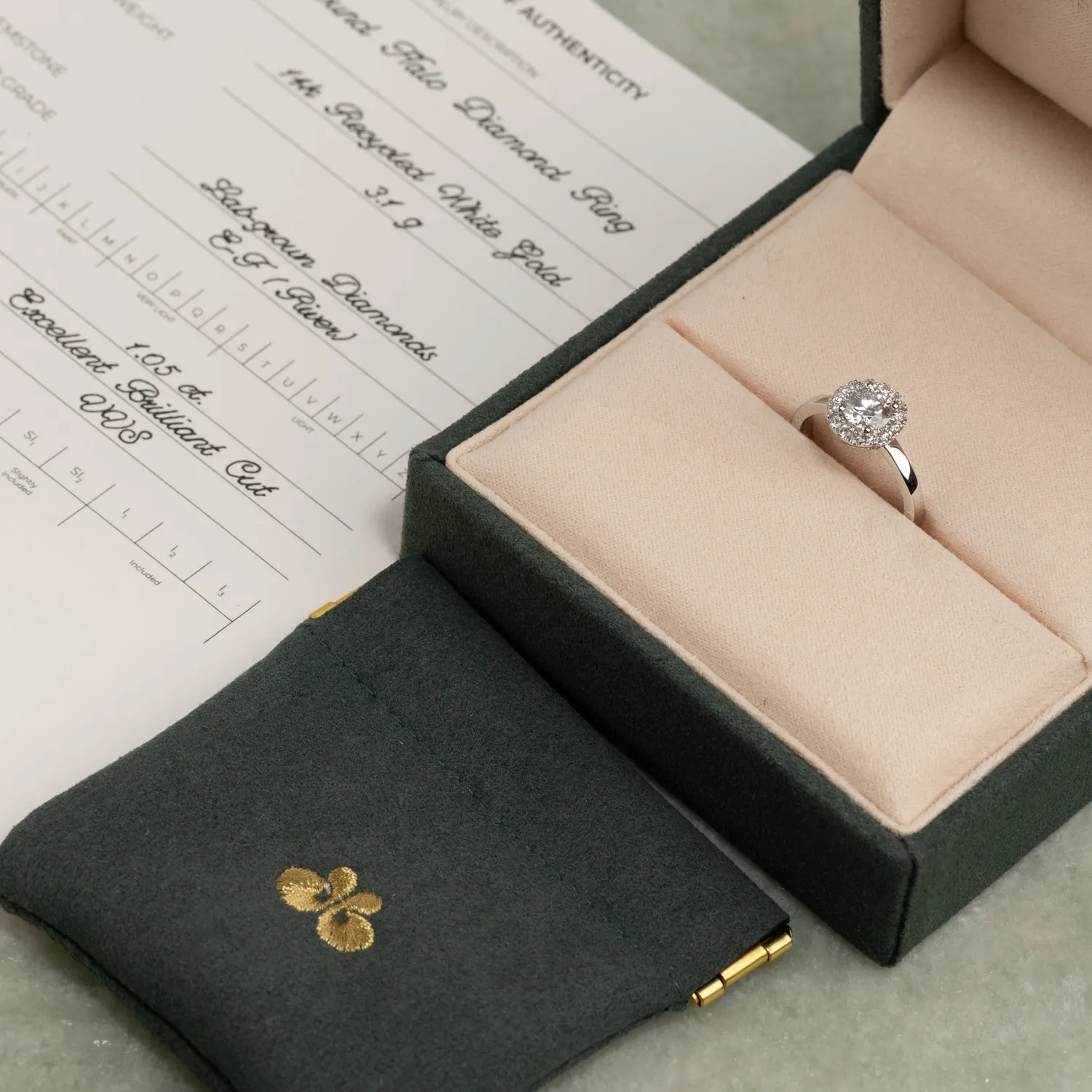 Sisi Copenhagen Simple Round Halo diamantring 1,0 ct hvidguld