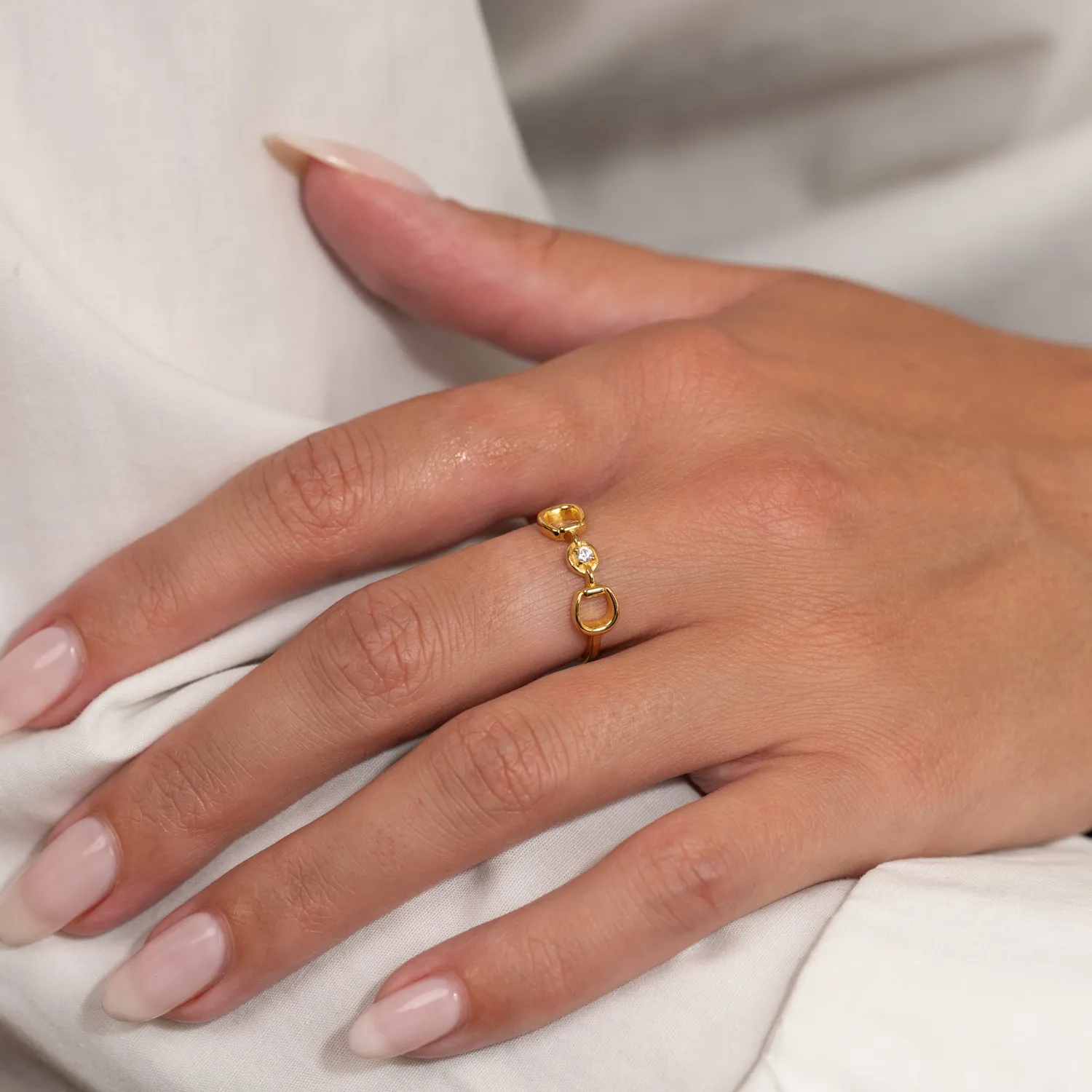 Sisi Copenhagen Sigge Crystal Golden ring forgyldt med zirkonia