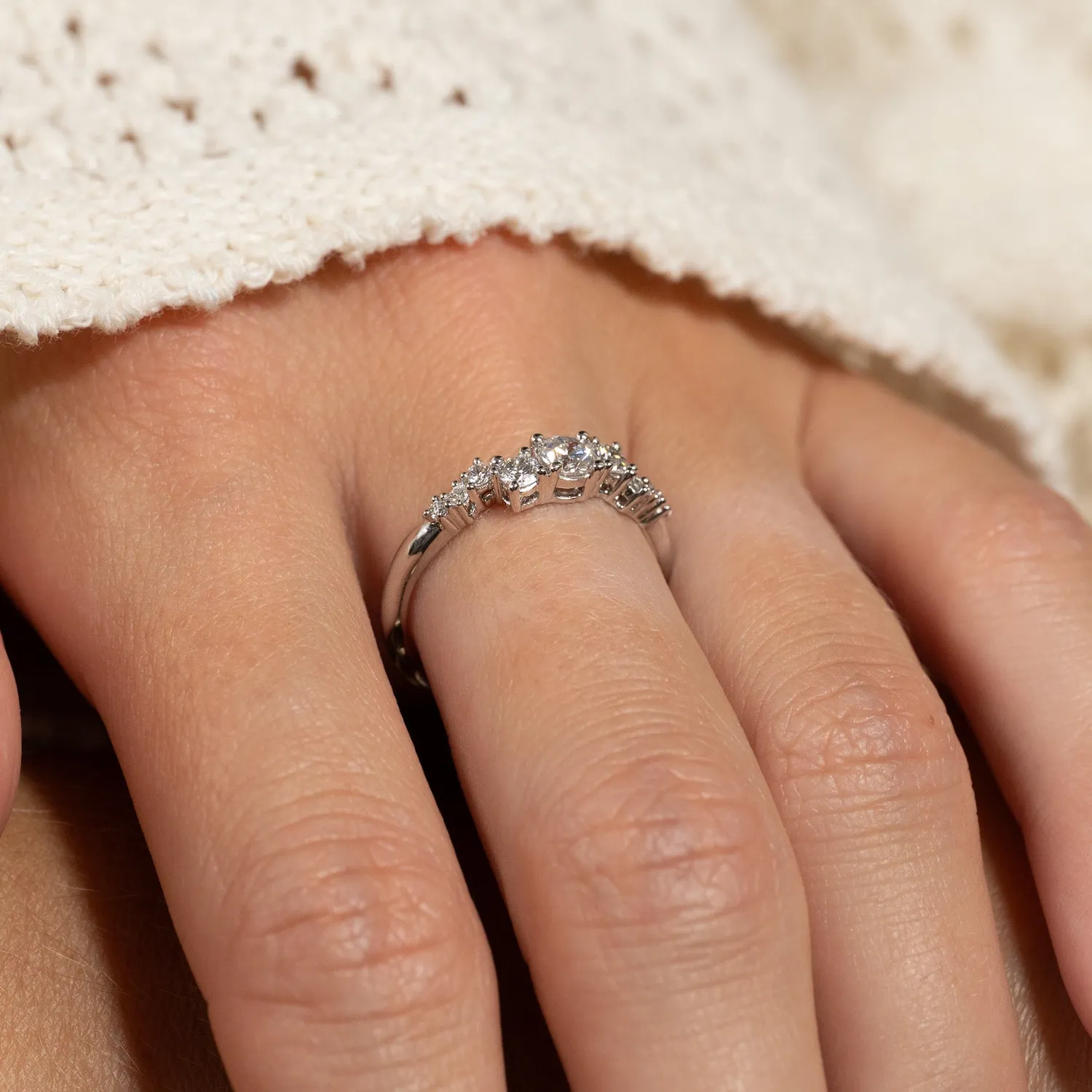 Sisi Copenhagen Organic Cluster ring 0,5 ct hvidguld lab