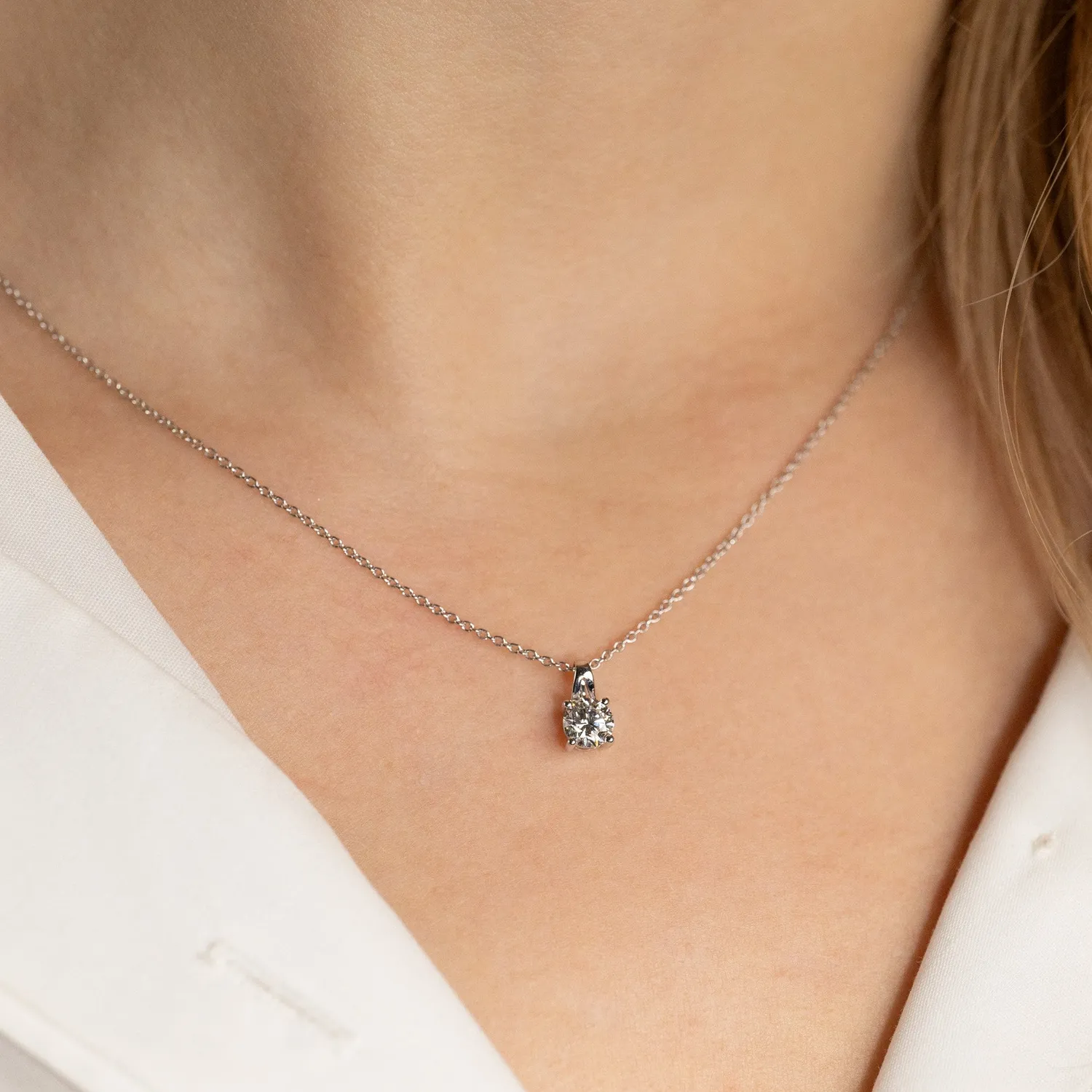 Sisi Copenhagen Prong Solitaire vedhæng 0,5 ct hvidguld