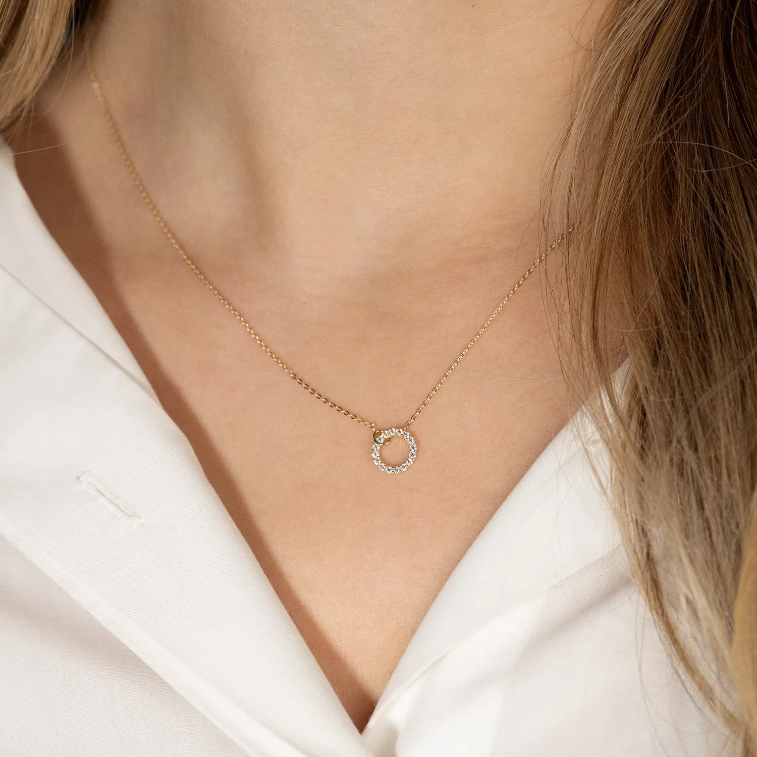 Sisi Copenhagen Gloria halskæde guld 9 kt med zirkon