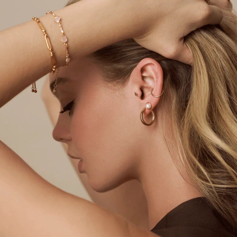 Orelia Rose Water Opal & Link Chain armbånd guld