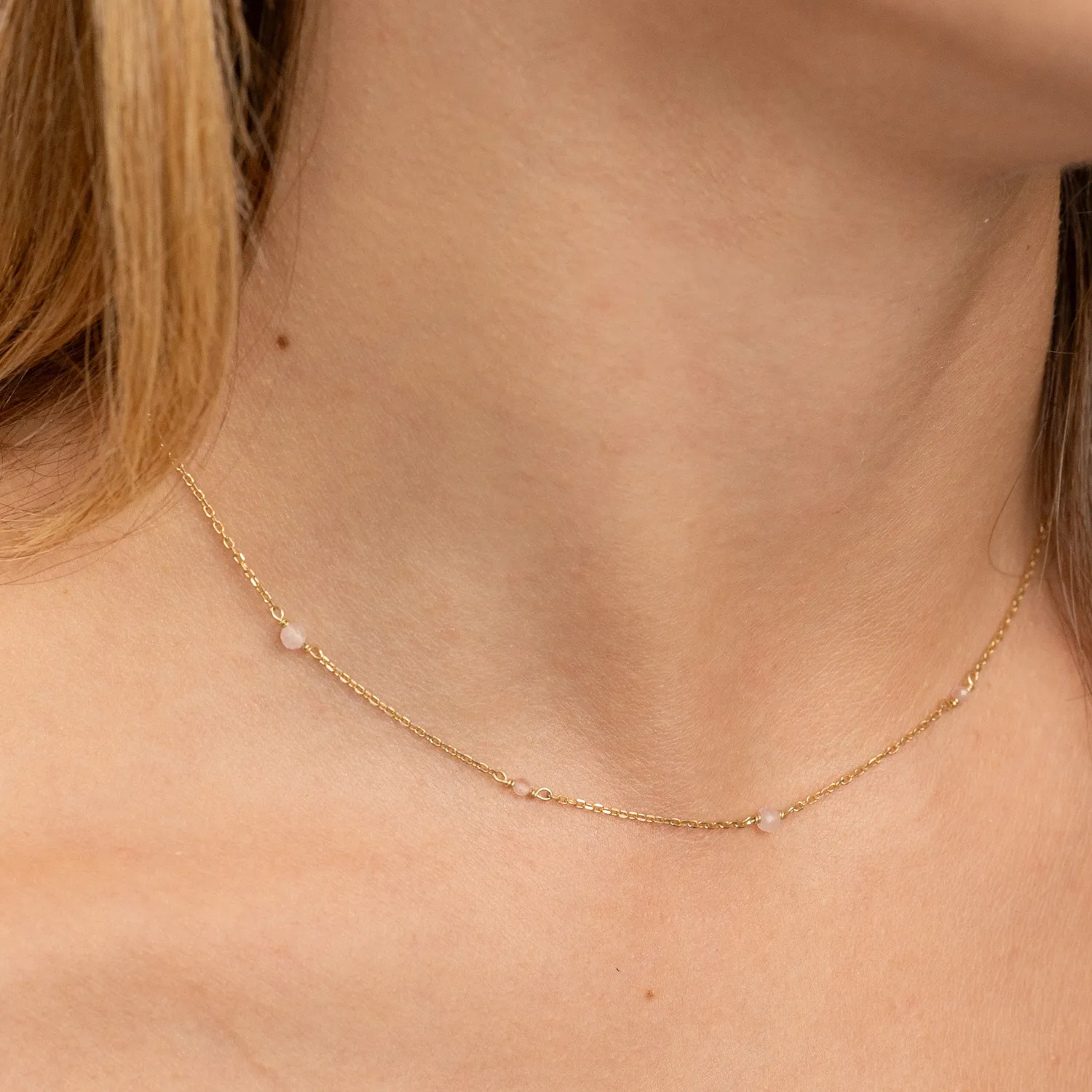 Sisi Copenhagen Isabella halskæde rosa jade guld