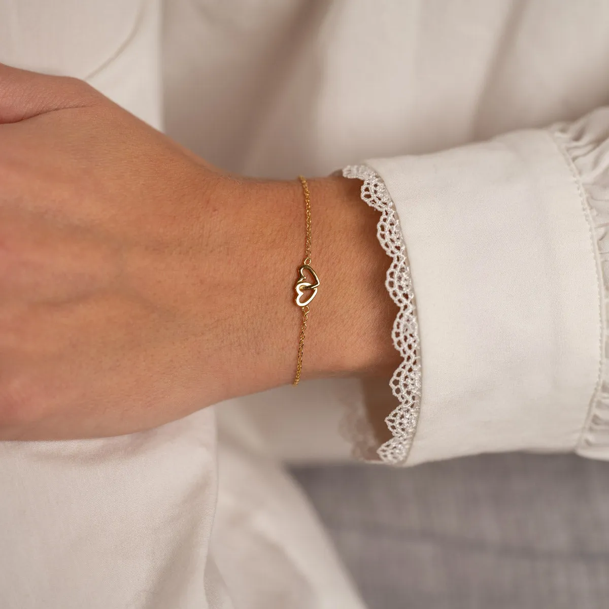 Sisi Copenhagen Adora forgyldt armbånd hjerte 20 cm