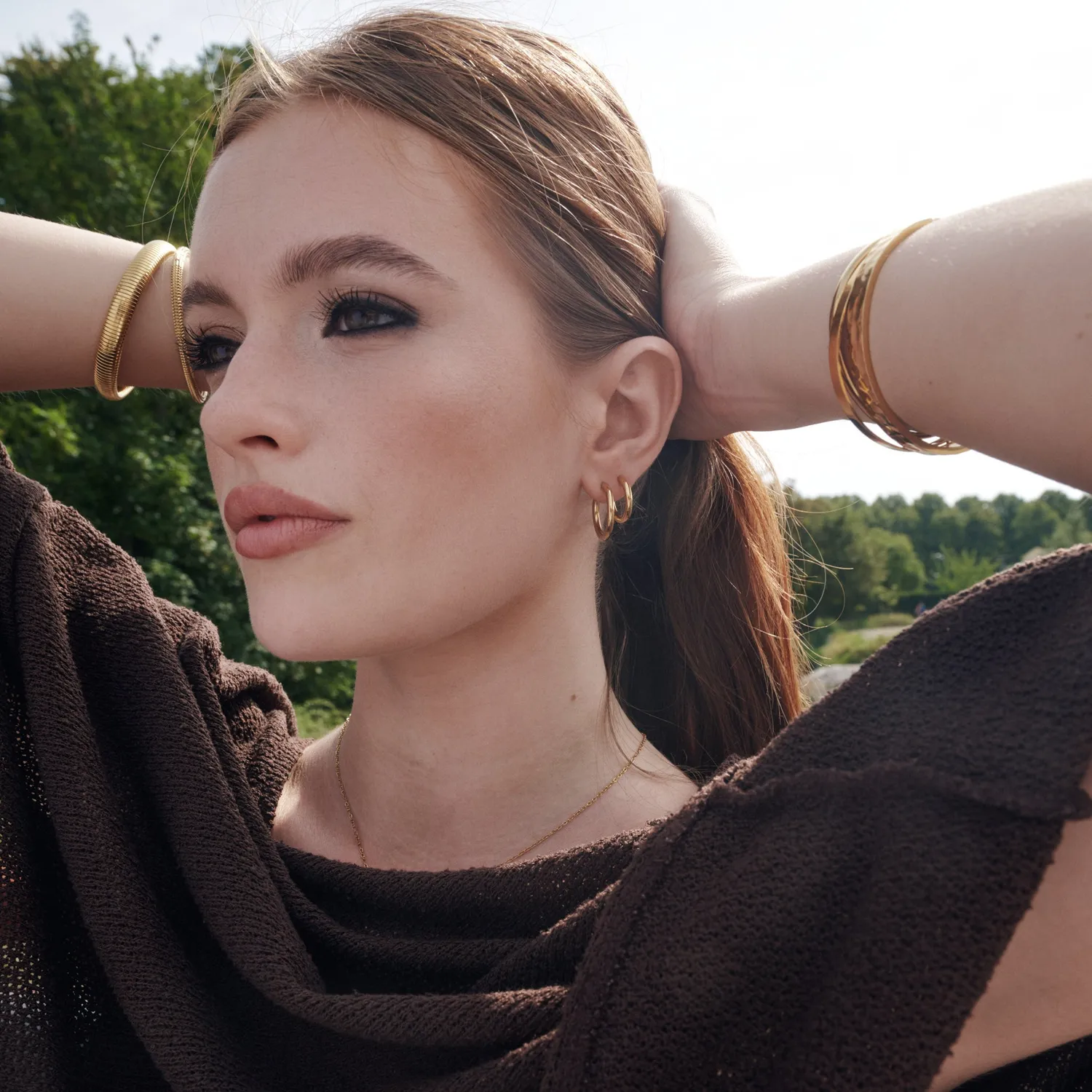 TIMI OF SWEDEN Hollie hoops 17mm øreringe sølv vandtætte