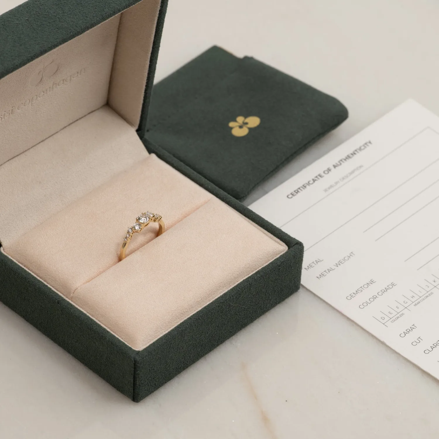 Sisi Copenhagen Organic Cluster lab-diamant ring 0,5 ct guld