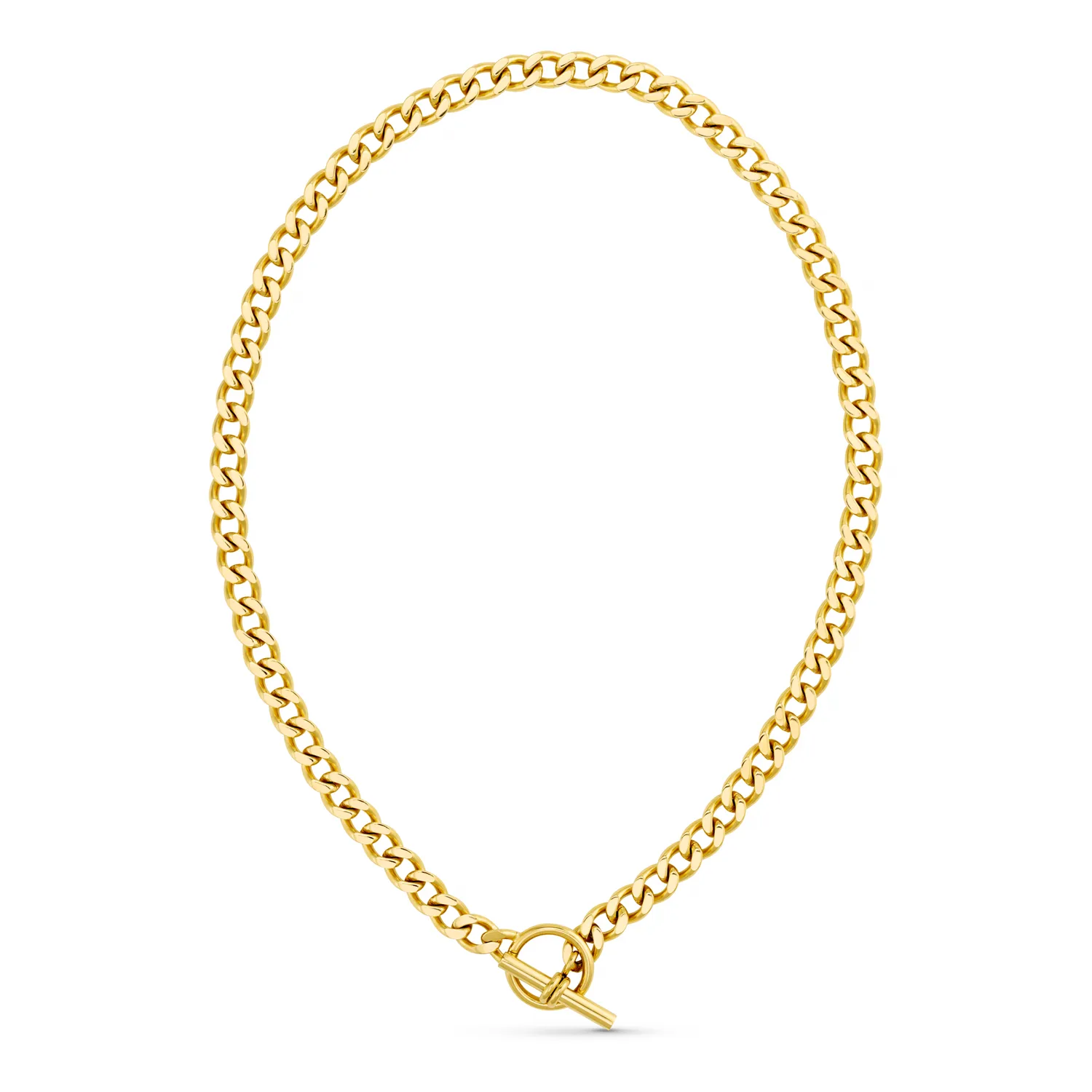 Orelia LUXE Flat Curb T-Bar halskæde guld