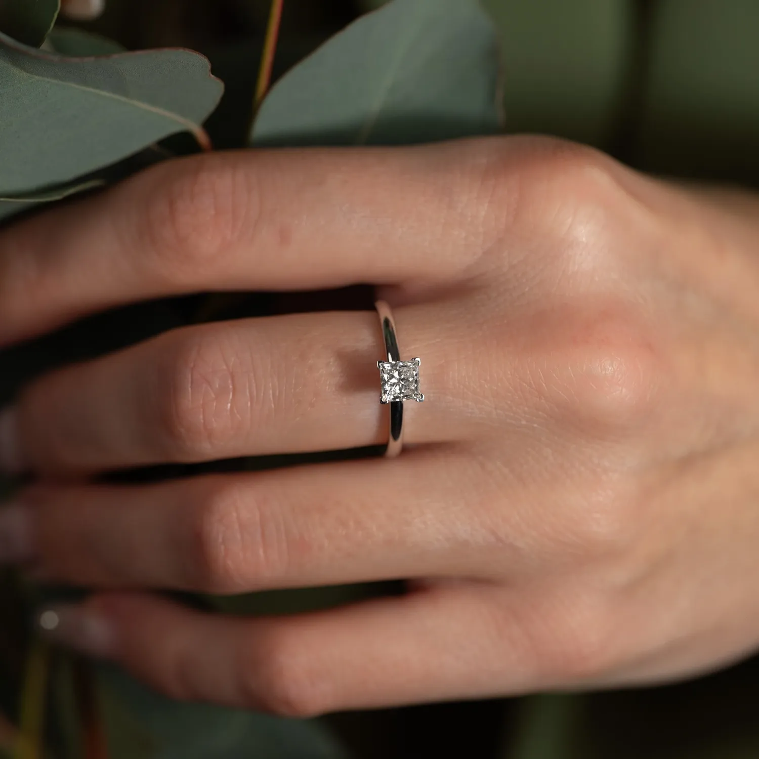 Sisi Copenhagen Solitaire Princess diamantring 0,75 ct hvidguld