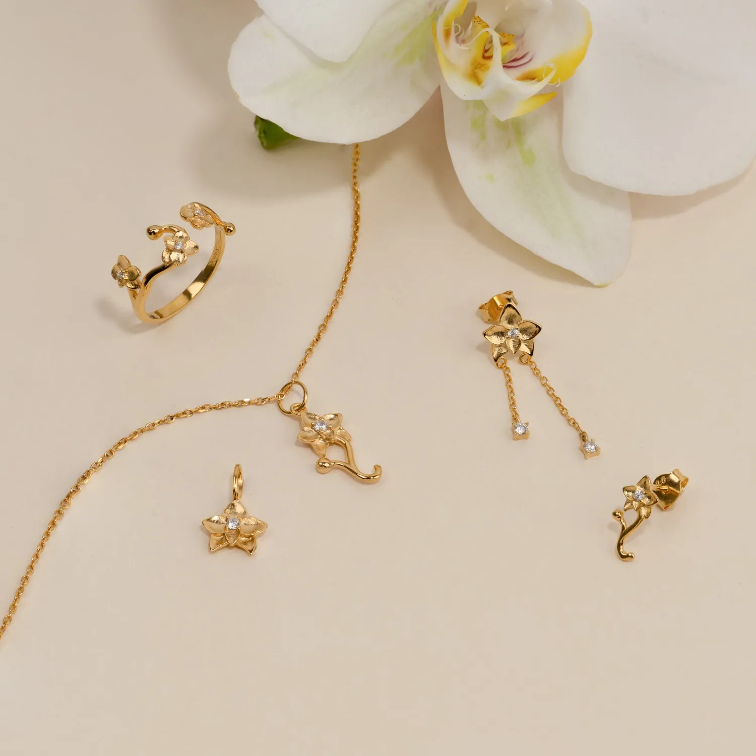 Sisi Copenhagen Odette crystal ring forgyldt zirkon