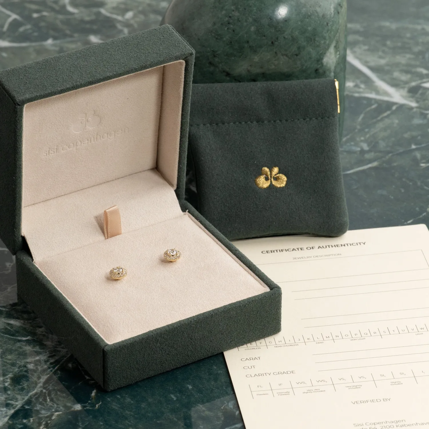 Sisi Copenhagen Halo diamantørestikker 14 kt guld 0,65 ct