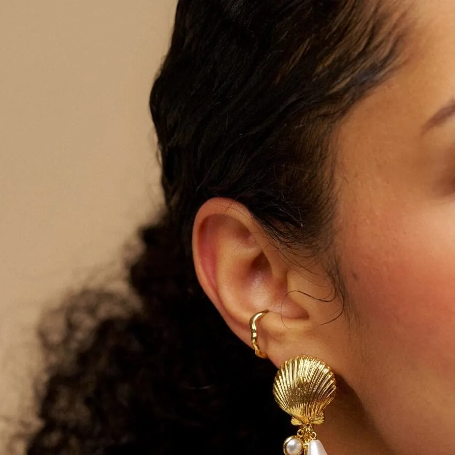 Orelia Organic Wave ear cuff forgyldt guld