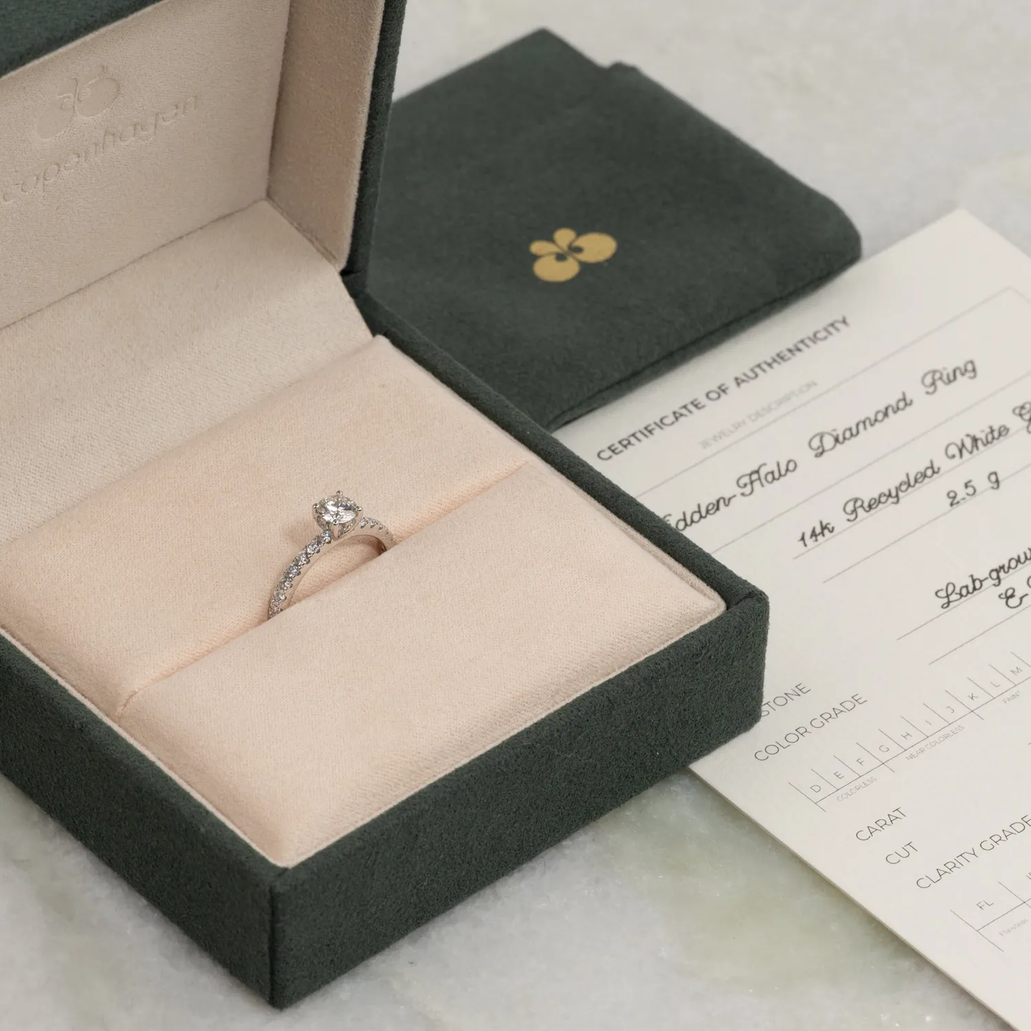 Sisi Copenhagen Hidden-Halo Alliance diamantring 0,8ct hvidguld