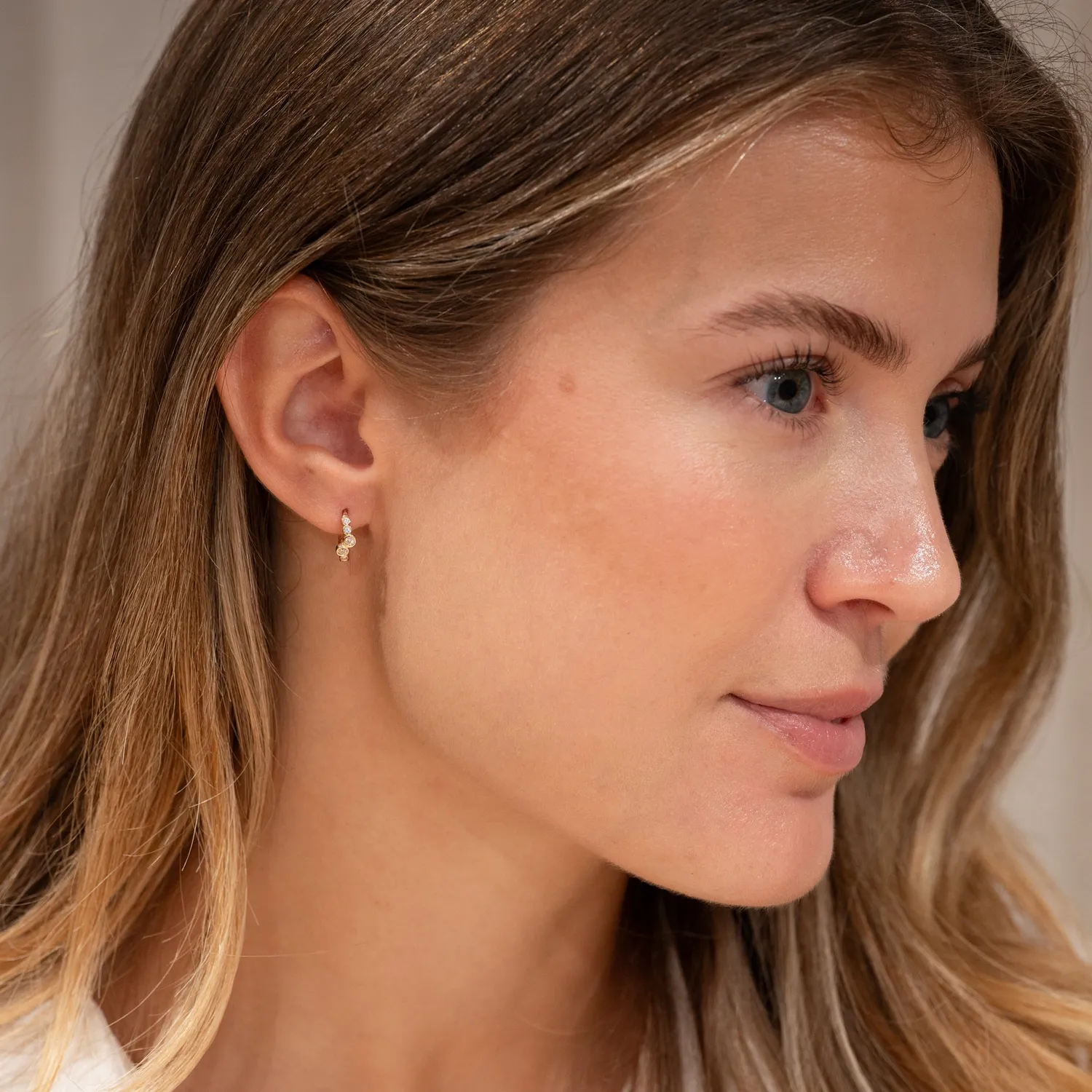 Sisi Copenhagen Mille Crystal creoler guld 13 mm
