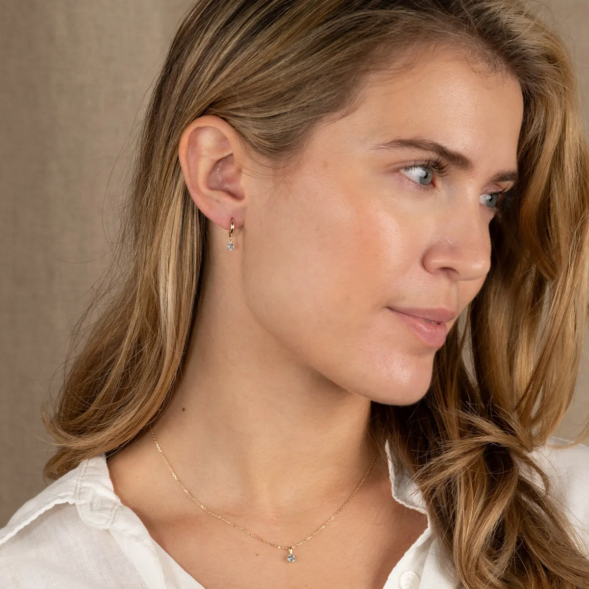 Sisi Copenhagen Paula Blue Topaz øreringe blå topas
