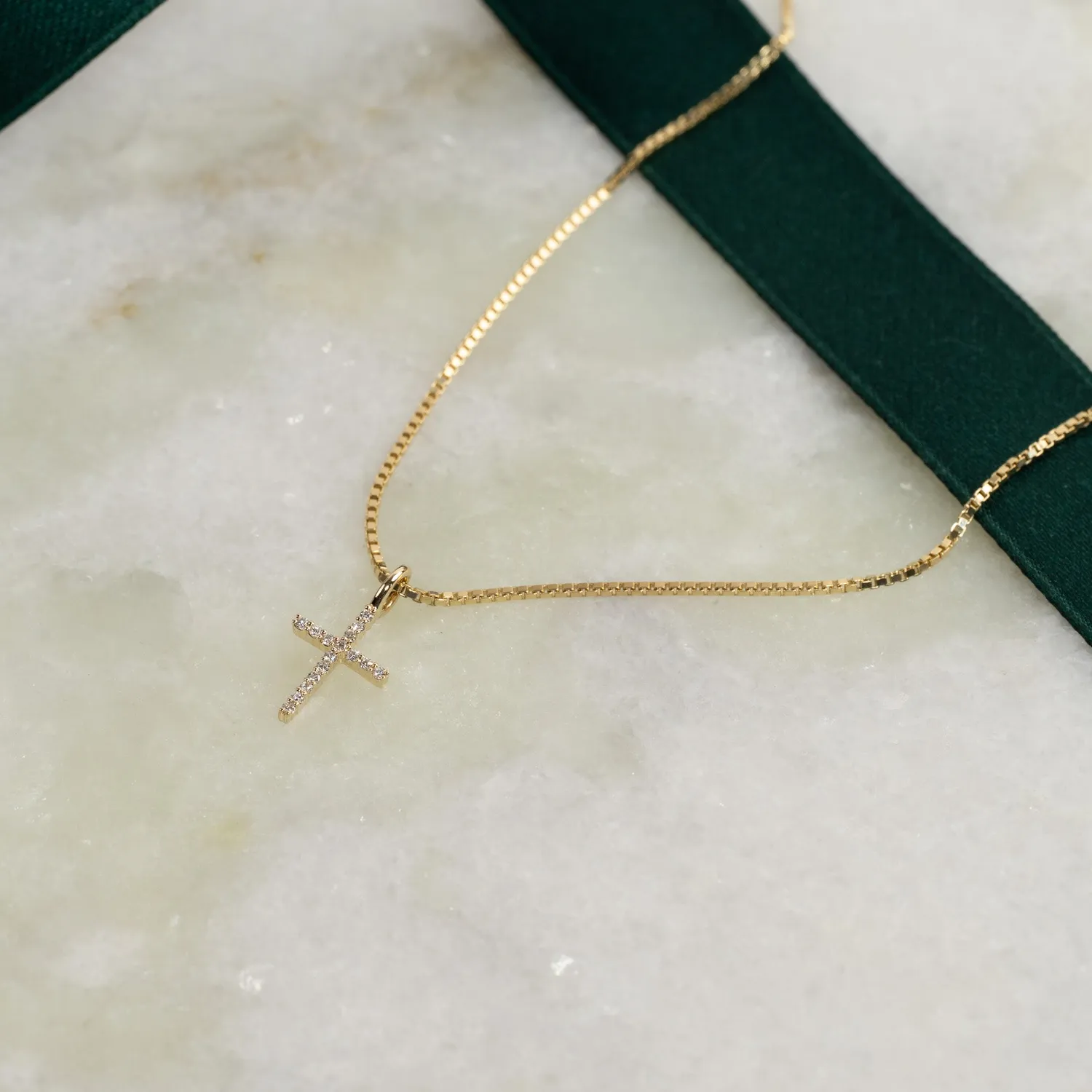 Sisi Copenhagen Cross 0,08 ct vedhæng guld 14 kt lab-diamant