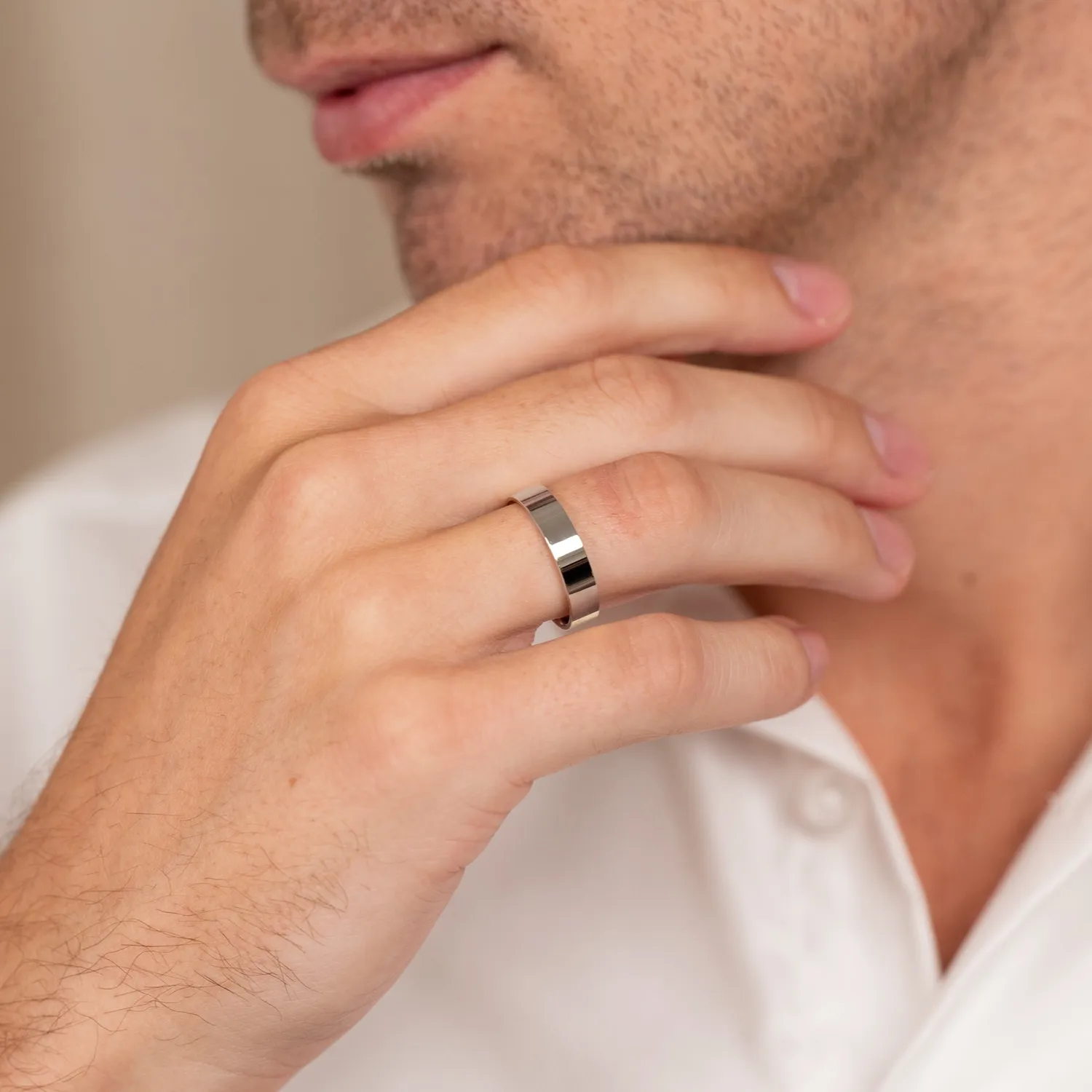 Sisi Copenhagen Simple Flat Comfort vielsesring 5 mm hvidguld