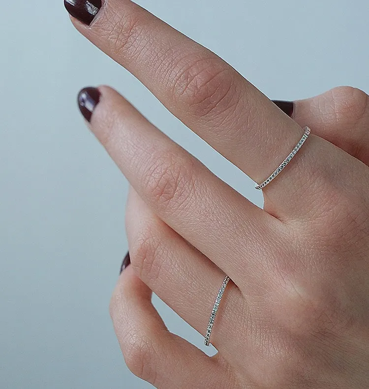 Wos Spot ring sølv klare sten strass