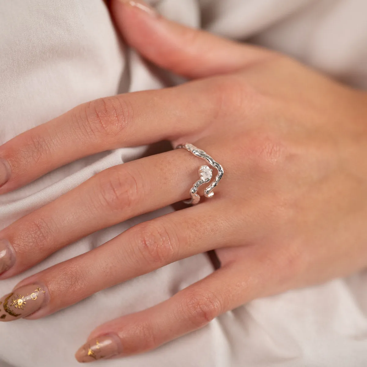 Sisi Copenhagen Emilia ring sølv månesten 3 mm