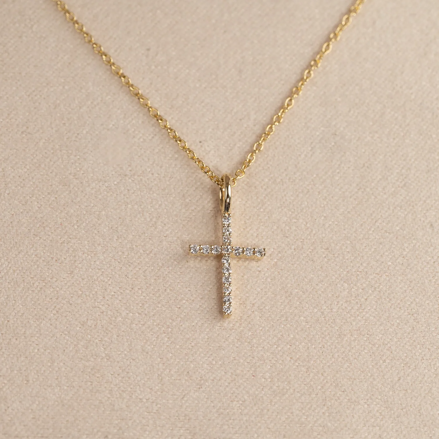 Sisi Copenhagen Cross 0,08 ct vedhæng guld 14 kt lab-diamant