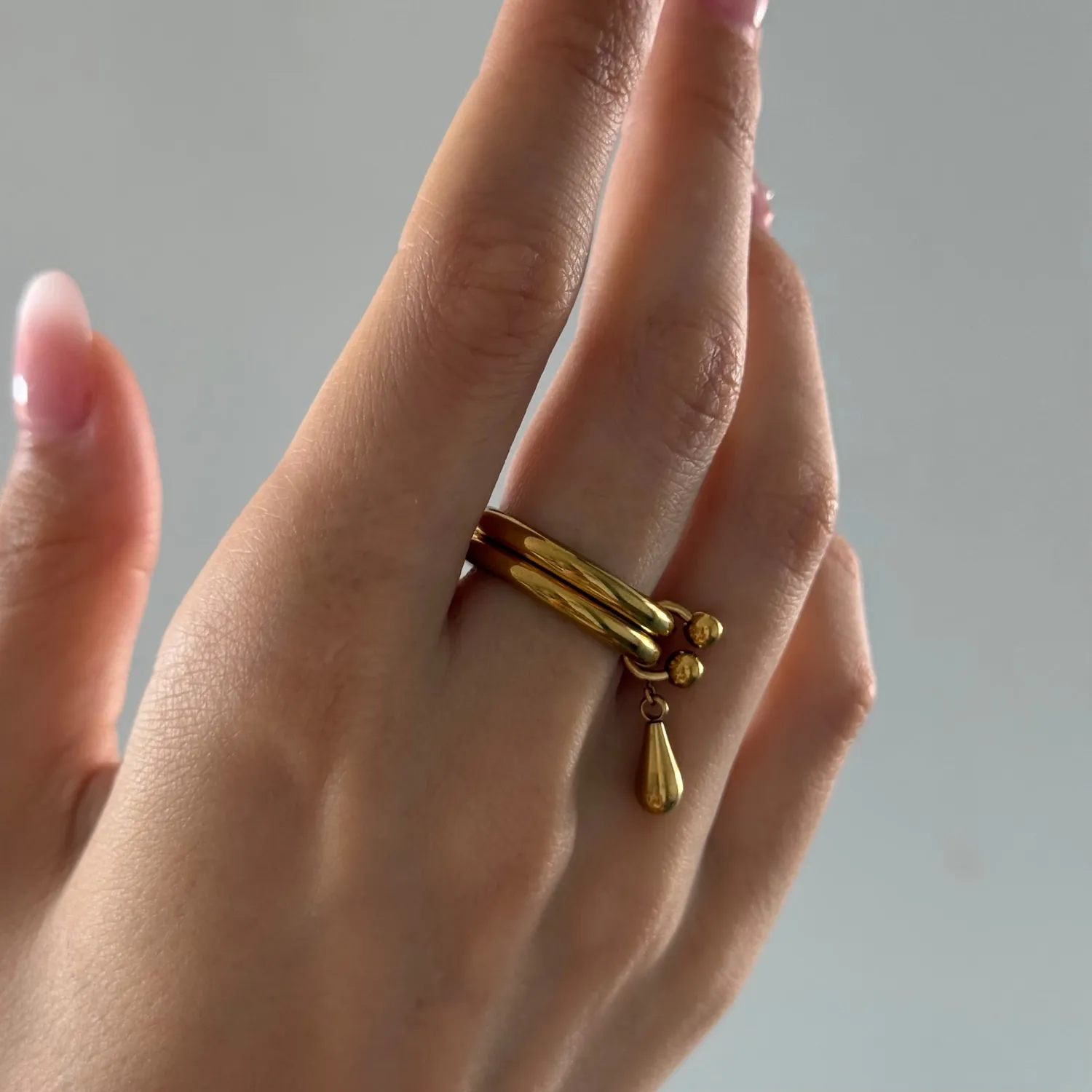TIMI OF SWEDEN Storm ring duo drop rustfrit stål