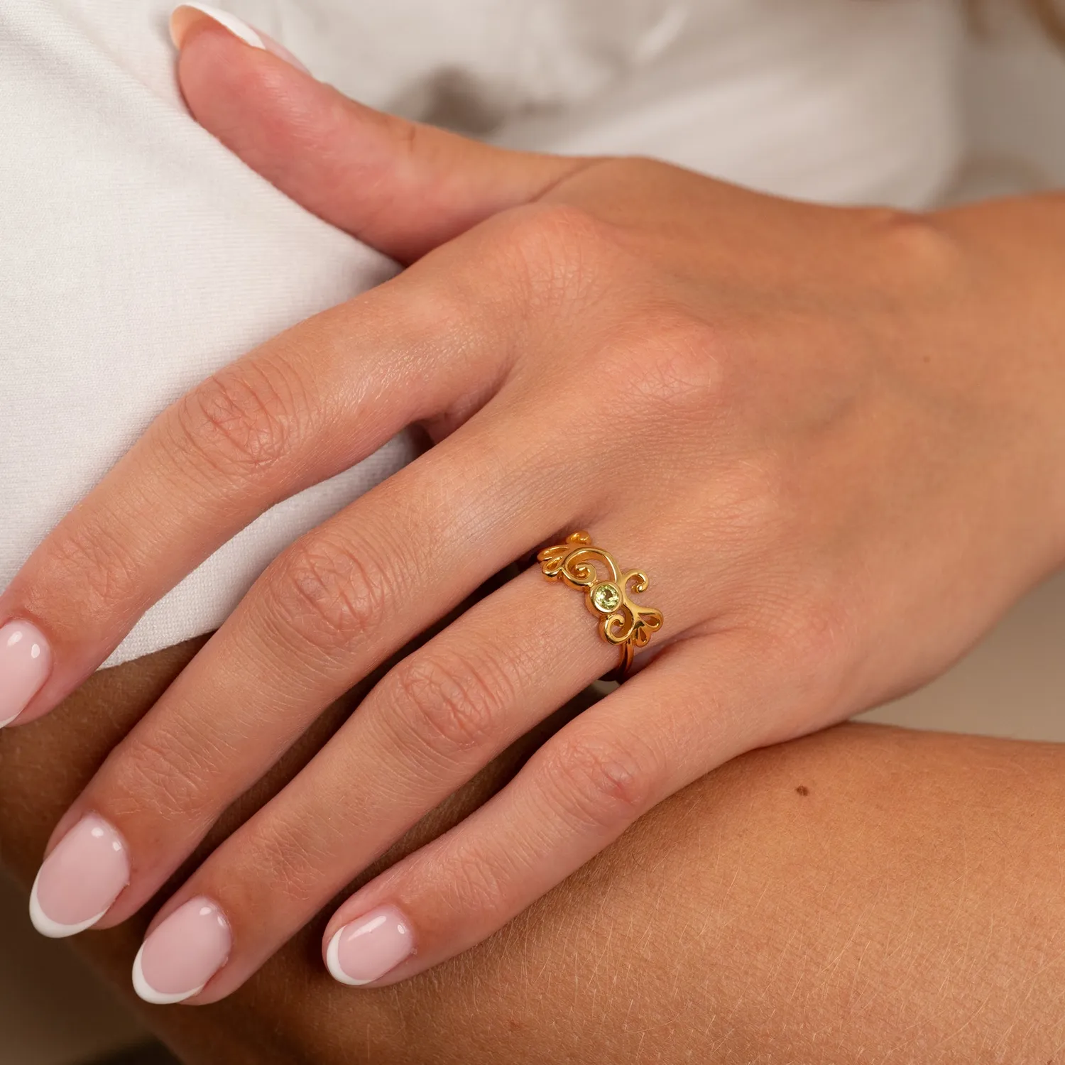 Sisi Copenhagen Solea ring peridot forgyldt str. 52