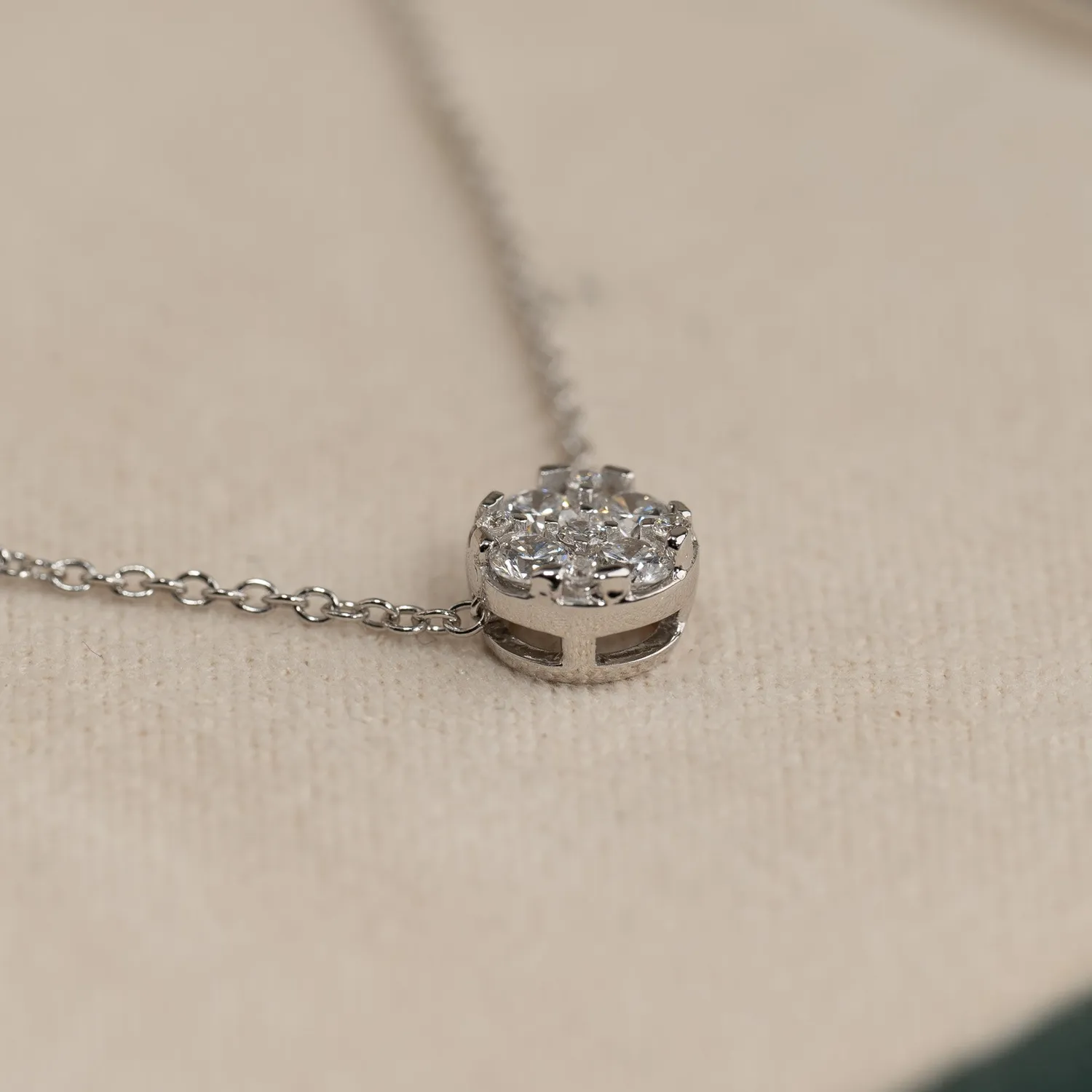 Sisi Copenhagen Diamond Collection Round Pave vedhæng hvidguld 0,2ct