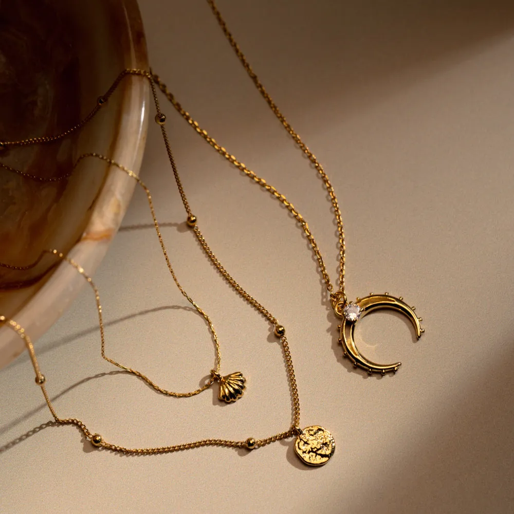 Orelia Desert Moon Horseshoe halskæde guld vedhæng