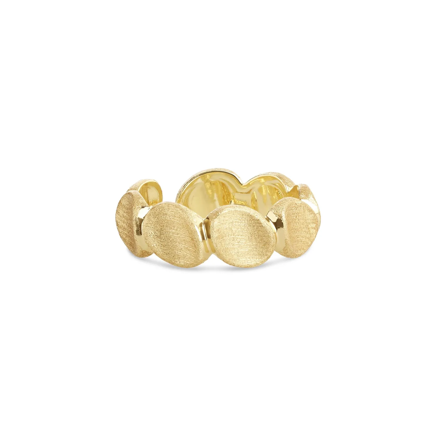 TIMI OF SWEDEN Gulli organisk ring stål guld justerbar