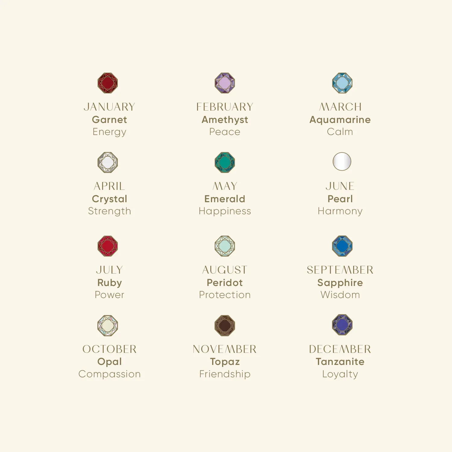 Orelia April Birthstone halskæde guld krystal