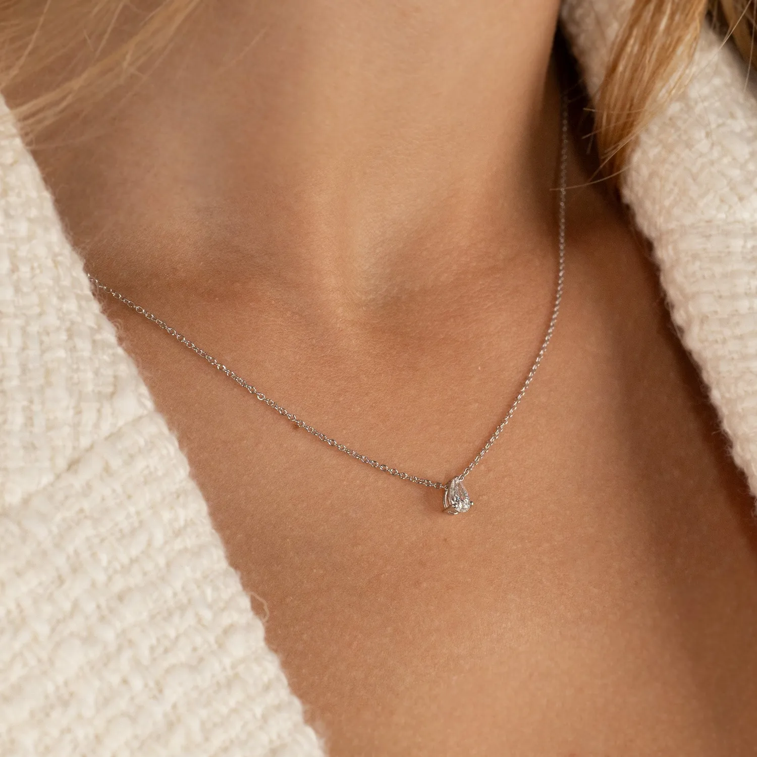 Sisi Copenhagen Diamond solitaire pear vedhæng 0,25 ct hvidguld