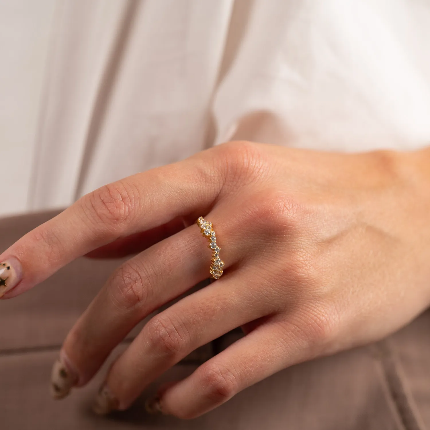 Sisi Copenhagen Clair ring forgyldt zirkon klynge